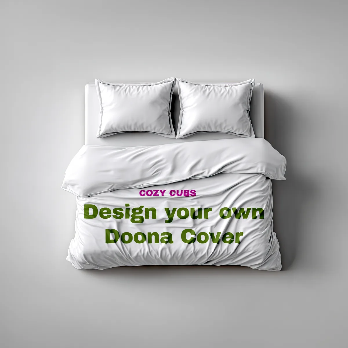 Close-up of a custom printed doona cover